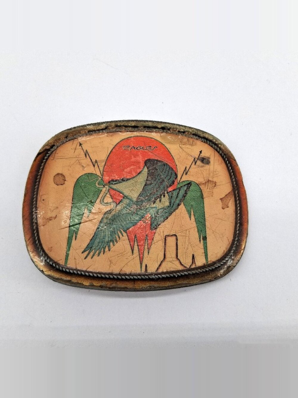Vintage 1976 Eagles One of These Nights Belt Buckle Pacifica MFG LA Rock Band